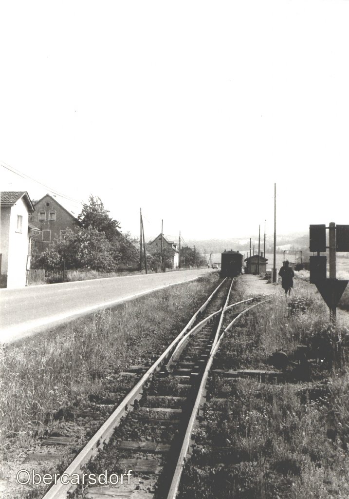 Blick zum Bahnhof Obercarsdorf zu DR-Zeiten, vor 1989