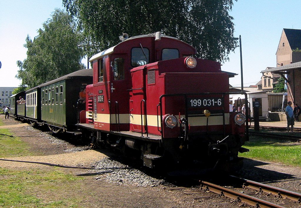 Dieselzug mit Aussichtswagen in Mgeln, Jubilum 2010