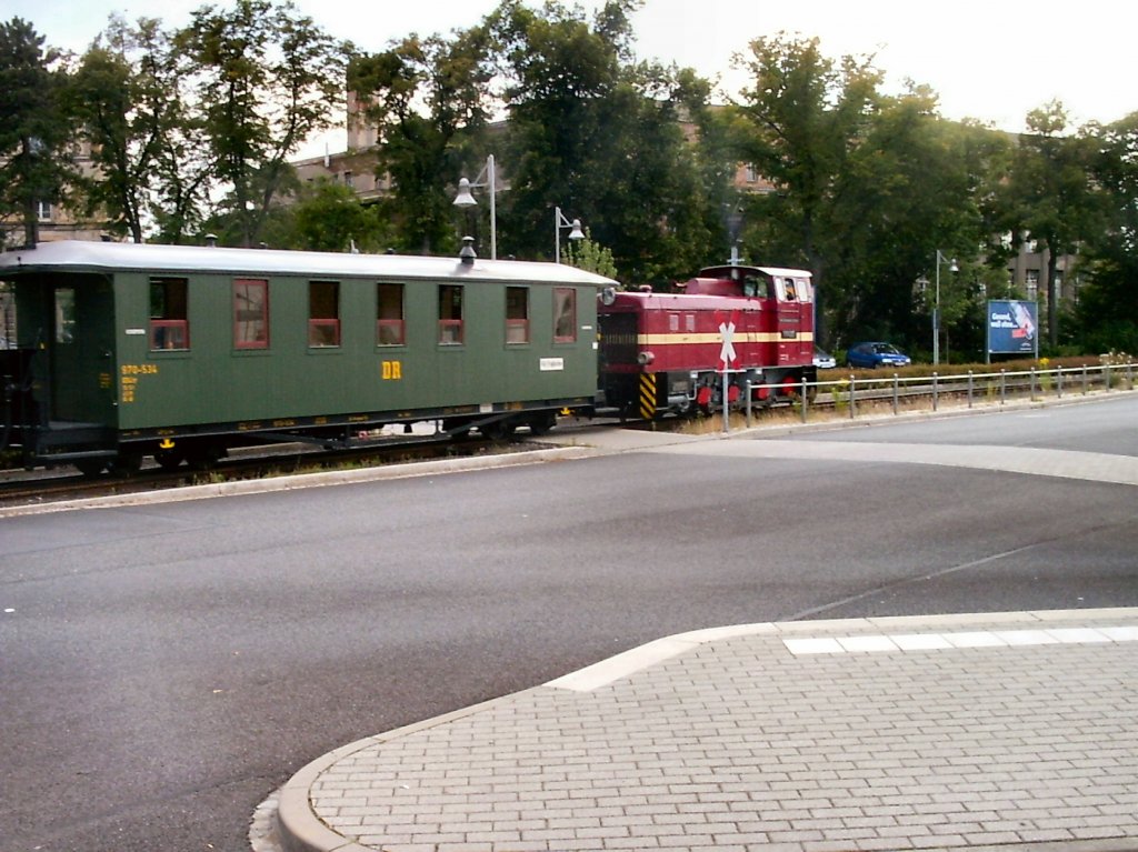 Rangierfahrt mit Diesellok in Zittau