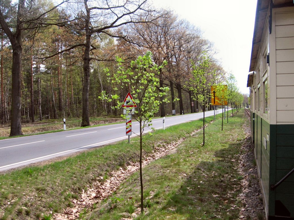 Streckenverlauf an der Strasse im April 2006