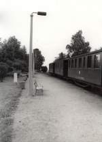Im Bahnhof Kurort Jonsdorf, Zug mit alten Schmalspurwagen